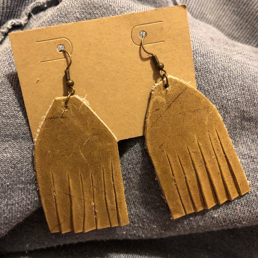 Custom handmade leather earrings